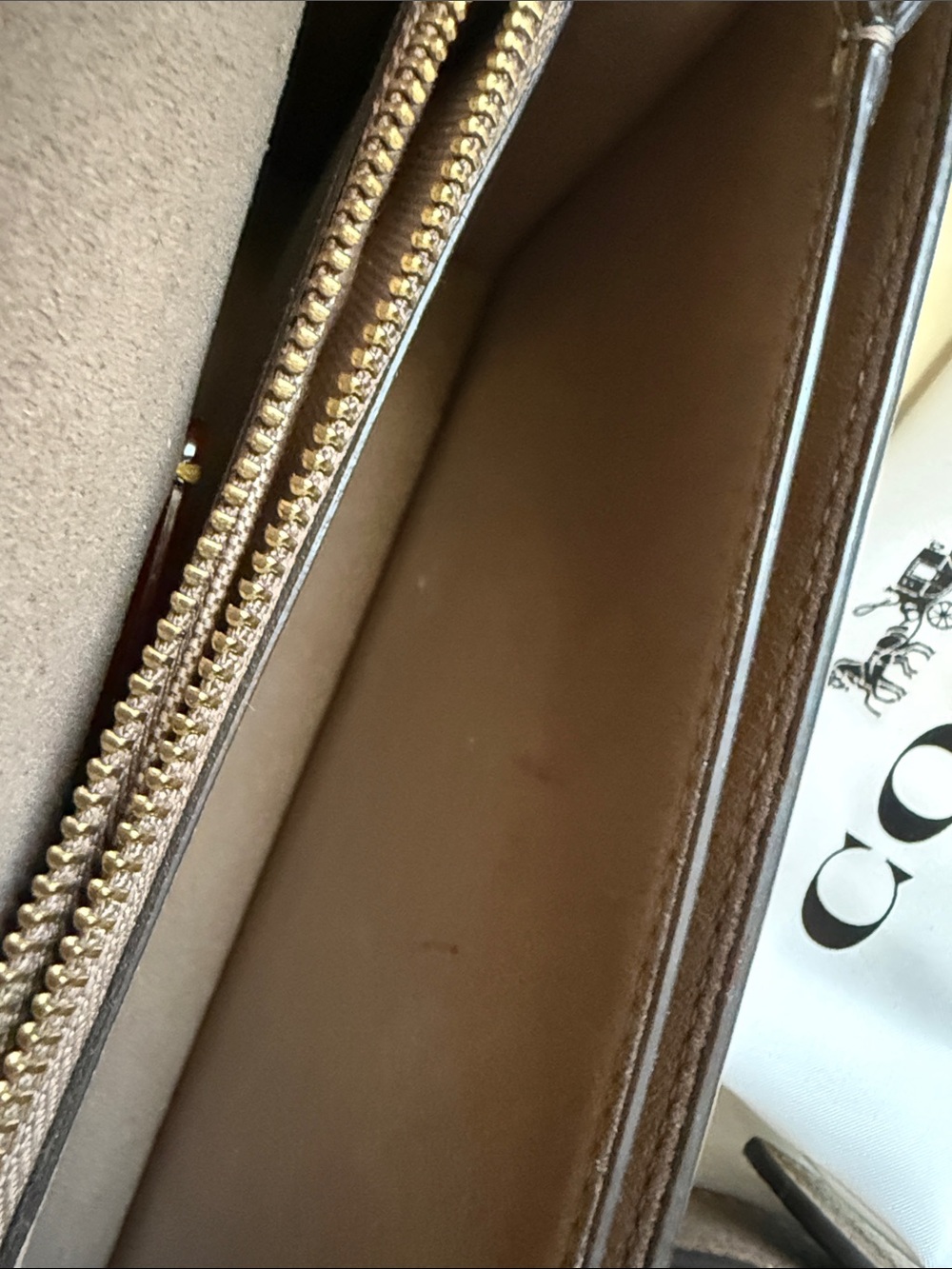 COACH Taupe/Brown Leather Tabby 20 Crossbody with Gold Hardware - Picture 6 of 10